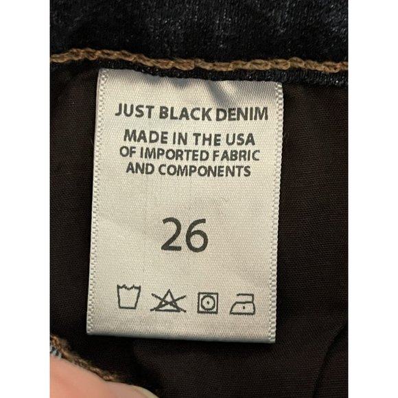 Just Black Denim Blue Straight-Leg Jeans W Fringe Hem Size 26 BP111J - Picture 6 of 11